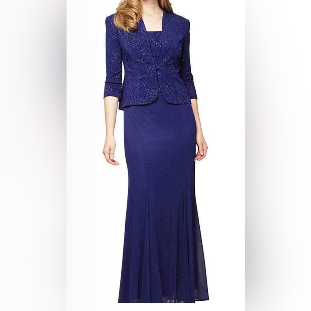 Alex Evenings Navy Blue Gown